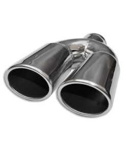 New Stainless Twin Exhaust Tail Pipe Tip-0