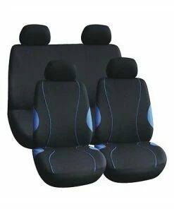 CLOTH MESH SEAT COVERS BLACK + BLUE STITCHING VAGBLUE-0