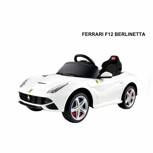 12v White Licensed Ferrari F12 Ride on Car with Parental Remote Control-0