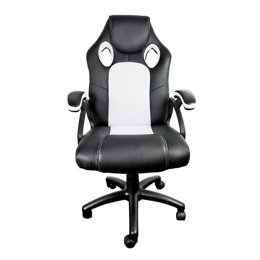 White and Black Racing Bucket Office Chair-5490