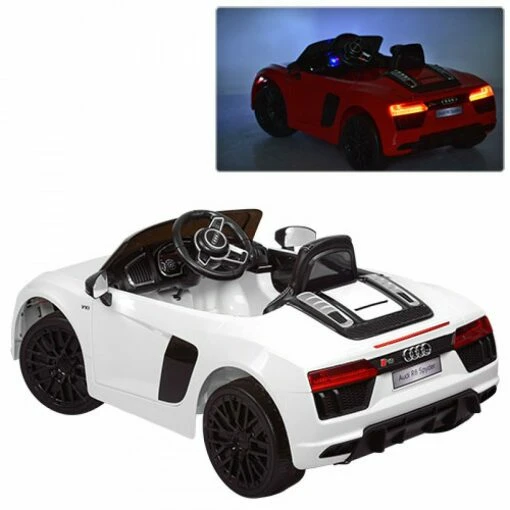 White Audi R8 Ride on Rear LED Lights
