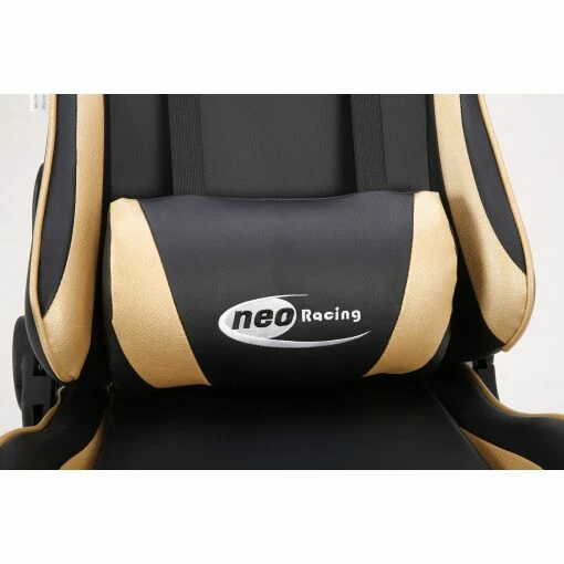 Neo Gold/Black Recling Racing Gaming Office Chair with Foot Rest