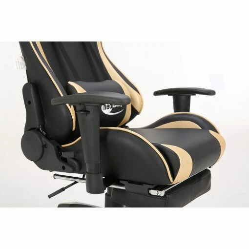 Neo Gold/Black Recling Racing Gaming Office Chair with Foot Rest