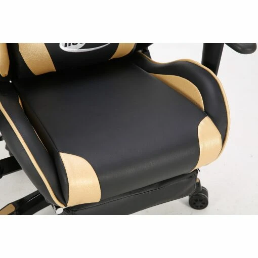 Neo Gold/Black Recling Racing Gaming Office Chair with Foot Rest