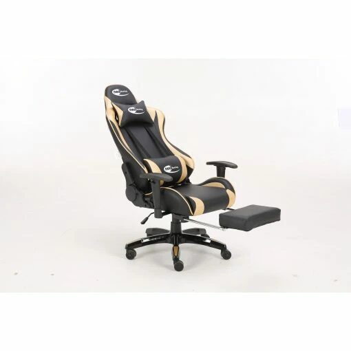 Neo Gold/Black Recling Racing Gaming Office Chair with Foot Rest