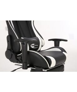 Neo White/Black Recling Racing Gaming Office Chair with Foot Rest