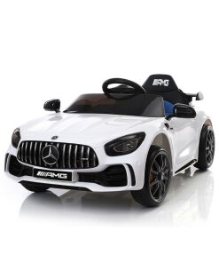 12v White Mercedes GT R AMG Electric Ride on Car