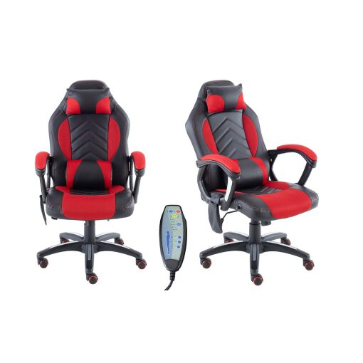 Neo Racing White Massage Racing Office Chair
