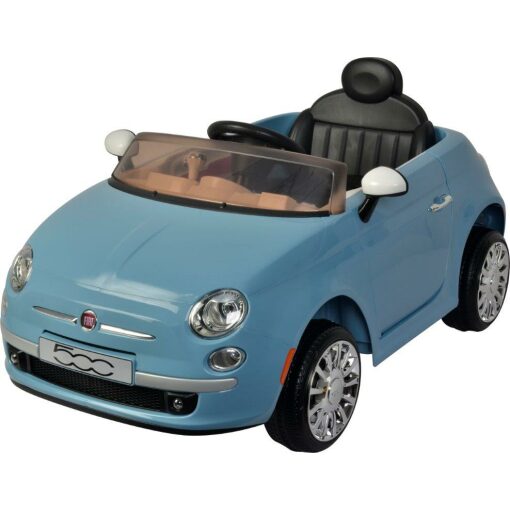 Blue 12v Fiat 500 Electric Ride on Car