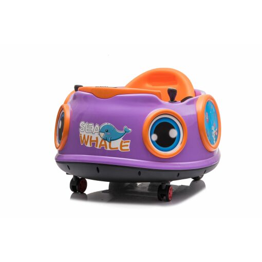 12v Kids Toy Electric Ride On Waltzer Bumper Car for Toddlers in Purple With Parental Remote Control-0